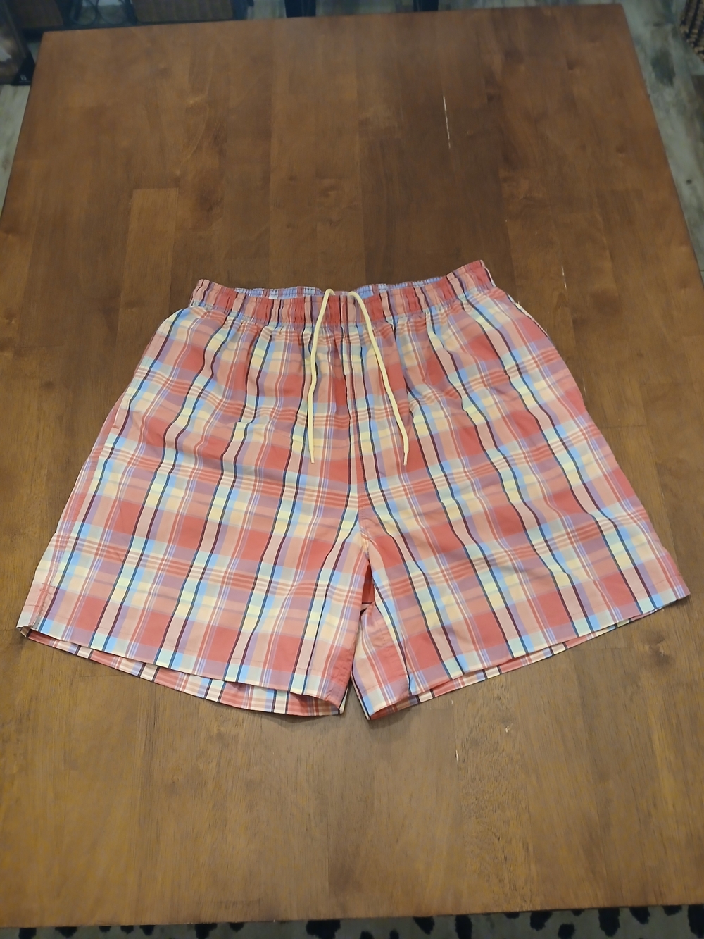 Daniel Cremieux Men's Plaid Swim Shorts Size L Drawstring Lined